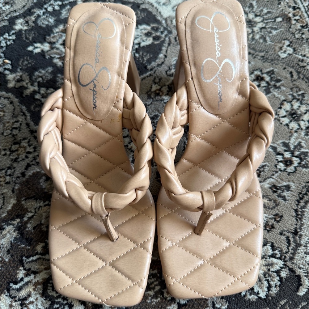 Jessica Simpson Tan Braided Sandals